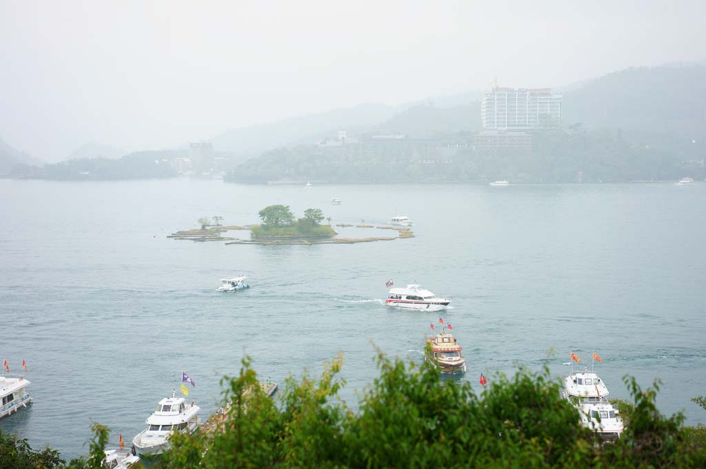 Foto, materieel, vrij, landschap, schilderstuk, bevoorraden foto,Sun Moon Lake La eiland, , , , 