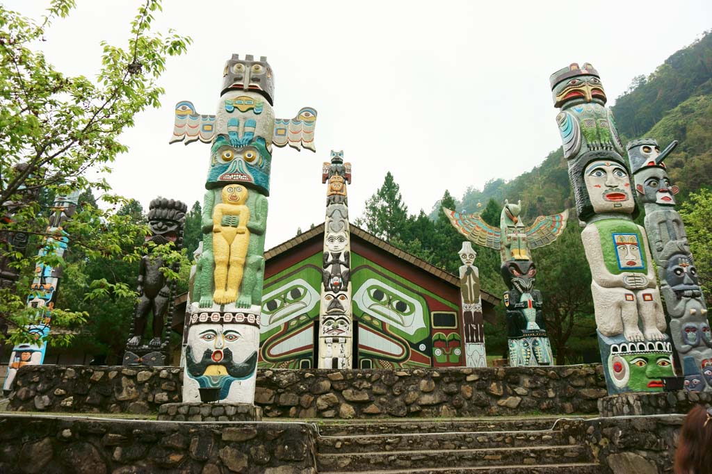 fotografia, materiale, libero il panorama, dipinga, fotografia di scorta,9 La cultura della famiglia village totem pole, , , , 