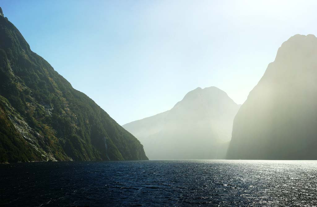 Foto, materieel, vrij, landschap, schilderstuk, bevoorraden foto,Milford Sound, , , , 