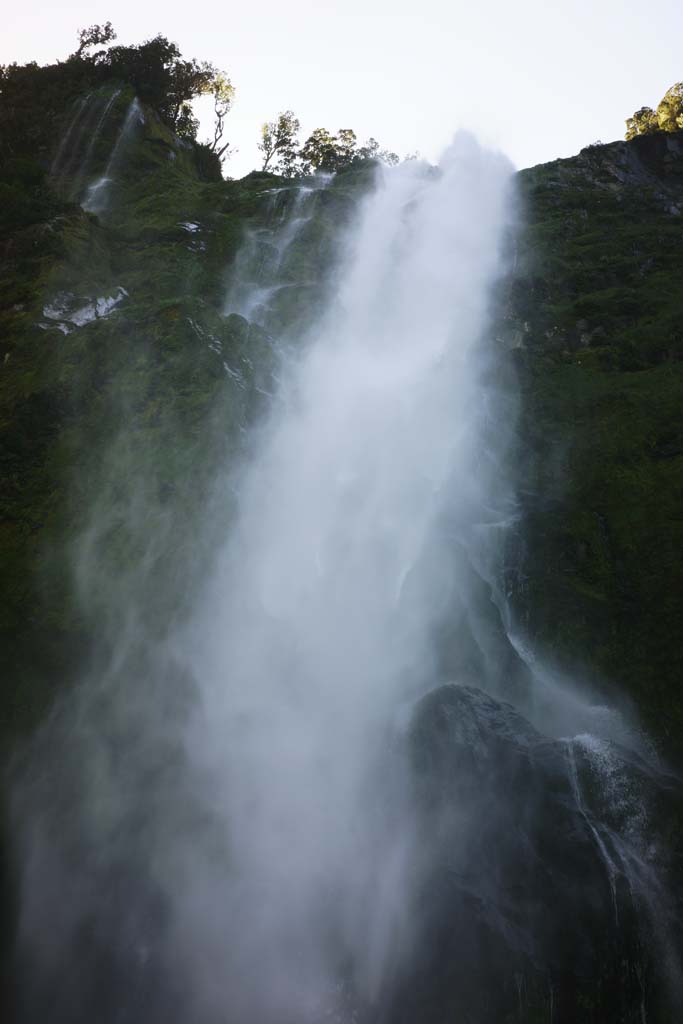 Foto, materieel, vrij, landschap, schilderstuk, bevoorraden foto,Milford Sound Stalin watervallen, , , , 