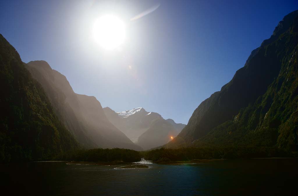 Foto, materieel, vrij, landschap, schilderstuk, bevoorraden foto,Milford Sound, , , , 