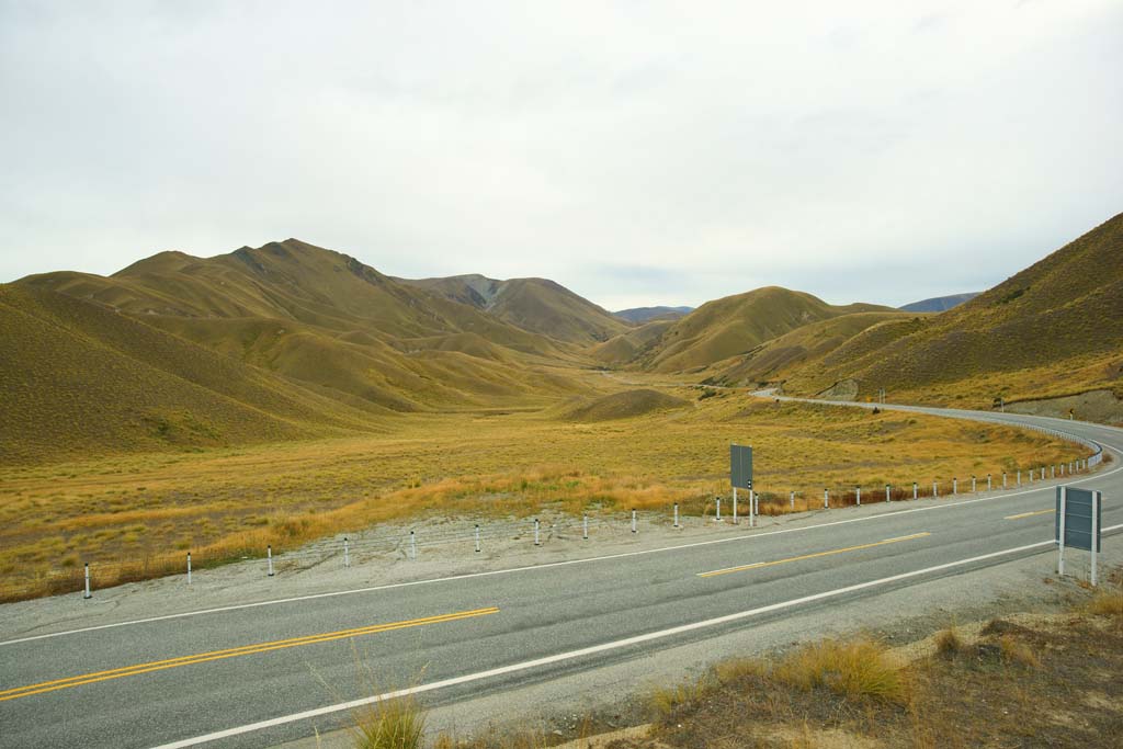 Foto, materieel, vrij, landschap, schilderstuk, bevoorraden foto,Lindis Pass, , , , 