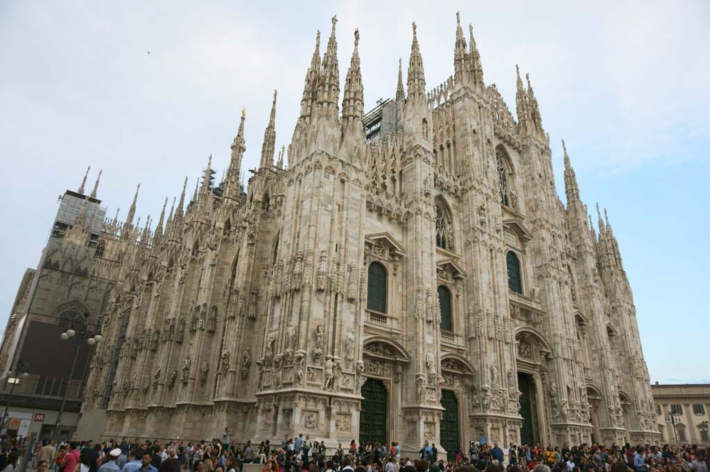 Foto, materieel, vrij, landschap, schilderstuk, bevoorraden foto,Met uitzicht op de Duomo van Milaan, , , , 