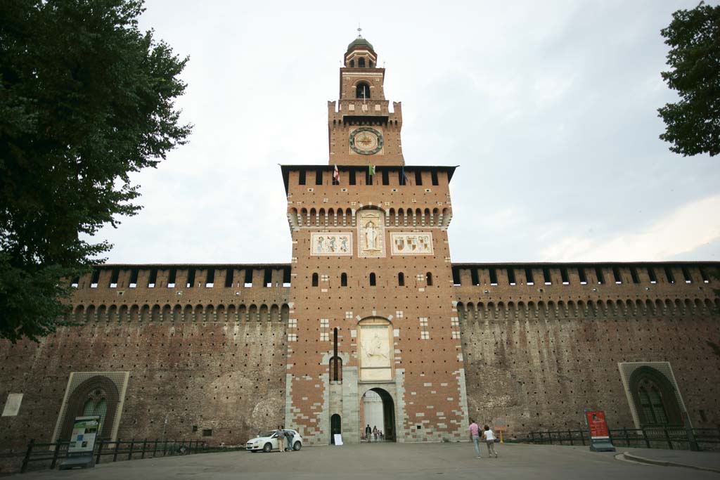 Foto, materieel, vrij, landschap, schilderstuk, bevoorraden foto,Kasteel sforzesco, , , , 