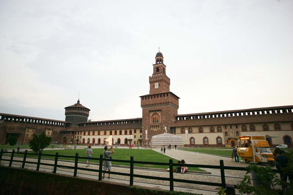 Foto, materieel, vrij, landschap, schilderstuk, bevoorraden foto,Kasteel sforzesco, , , , 