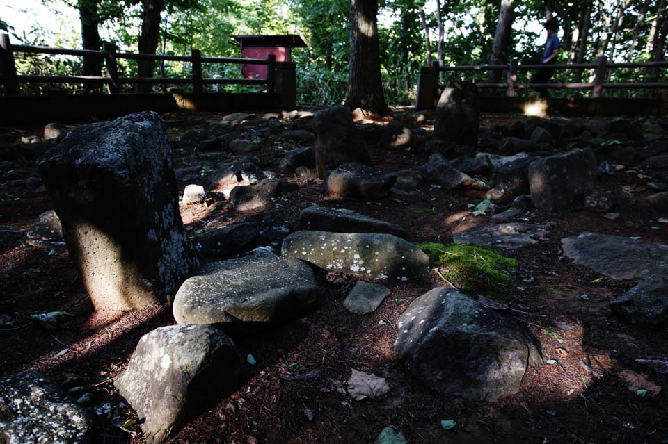 Foto, materieel, vrij, landschap, schilderstuk, bevoorraden foto,Mt. Nishizaki aarden cirkel, Verblijft, Stenig, Cirkel van stenig, Jomon tijdvak