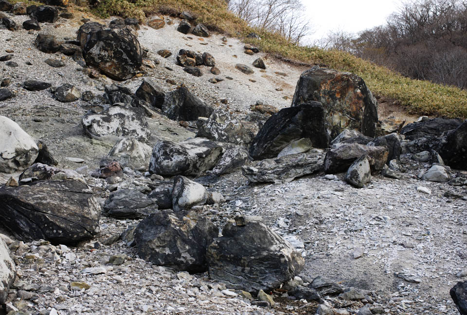 Foto, materiell, befreit, Landschaft, Bild, hat Foto auf Lager,Ein historischer Stellenttungsstein, giftiges Gas, Wasserstoff sulfide, Hlle, 