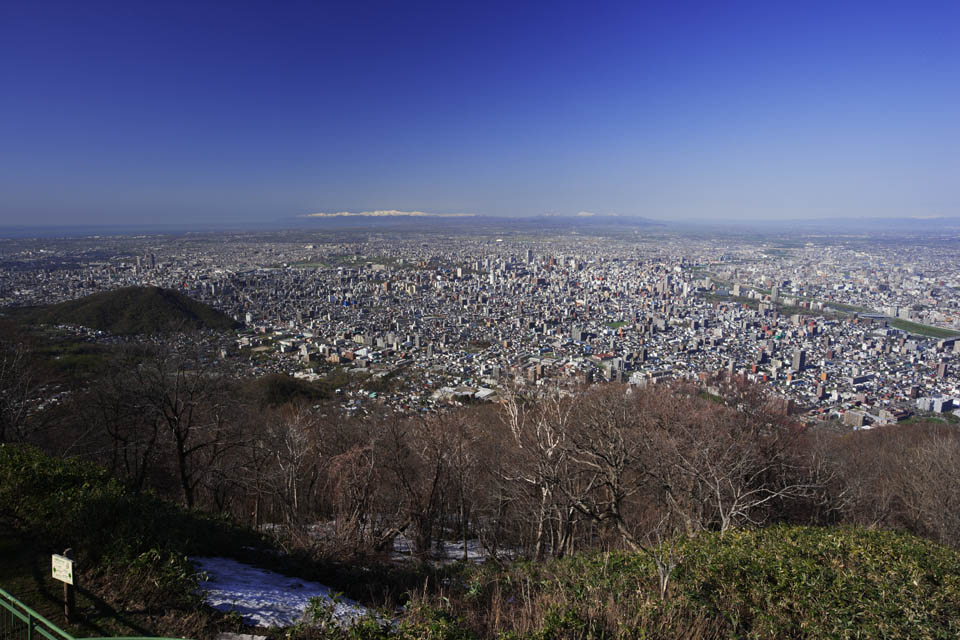 Foto, materiell, befreit, Landschaft, Bild, hat Foto auf Lager,Sapporo-shi-Schwung des Auges, Hokkaido, Sternwarte, Stadtgebiet, blauer Himmel