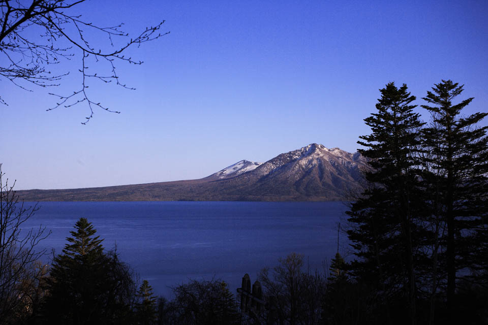 fotografia, materiale, libero il panorama, dipinga, fotografia di scorta,Tempo di lago Shikotsu-ko, lago, Io lo faccio, e  arte di Lago, spiaggia, Le montagne nevose