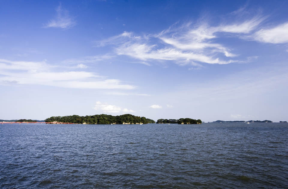 Foto, materiell, befreit, Landschaft, Bild, hat Foto auf Lager,Matsushima, Insel, blauer Himmel, Wolke, Das Meer