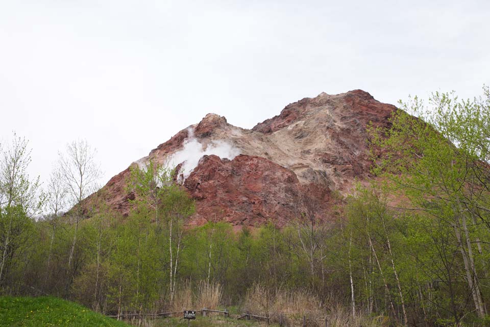 photo, la matire, libre, amnage, dcrivez, photo de la rserve,Mt. Showa Devant de la jambe-zan, Mt. ShowShin-zan, ruption, volcan actif, Bave balancent