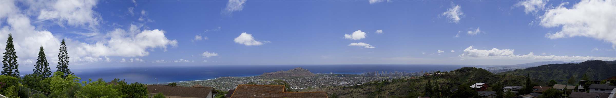 Foto, materieel, vrij, landschap, schilderstuk, bevoorraden foto,De Oahu Island totale schilderstuk, Strand, Zandstrand, Blauwe lucht, Diamant Hoofd