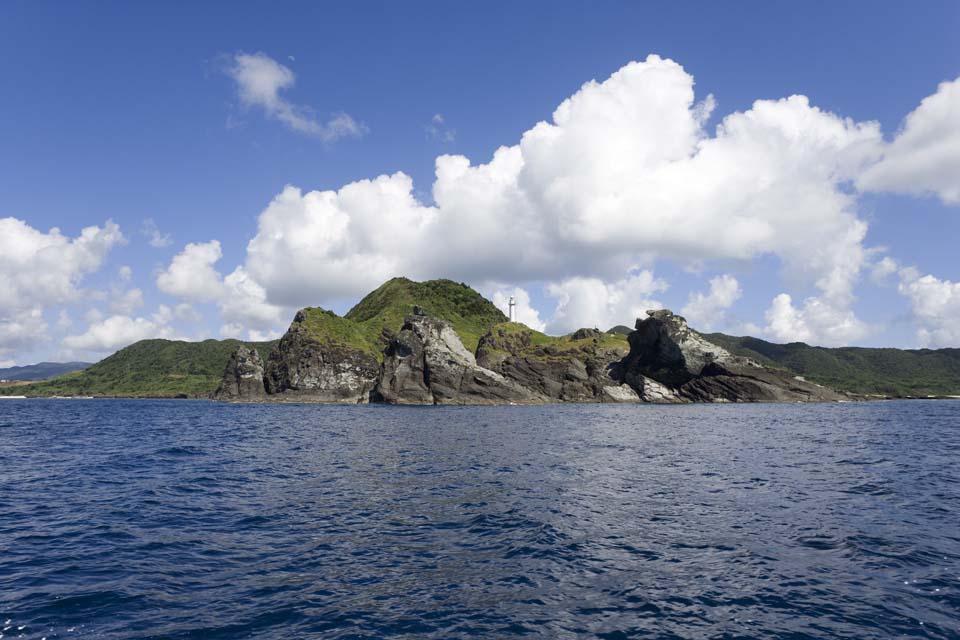 Foto, materiell, befreit, Landschaft, Bild, hat Foto auf Lager,Kanzaki-Leuchtturm, felsiger Berg, Leuchtturm, blauer Himmel, Das Meer