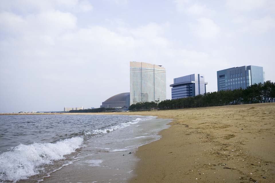 Foto, materieel, vrij, landschap, schilderstuk, bevoorraden foto,Ik zie Haviken stad, Strand duurt voort, ook, Haviken stad, Fukuokdome, Hotel