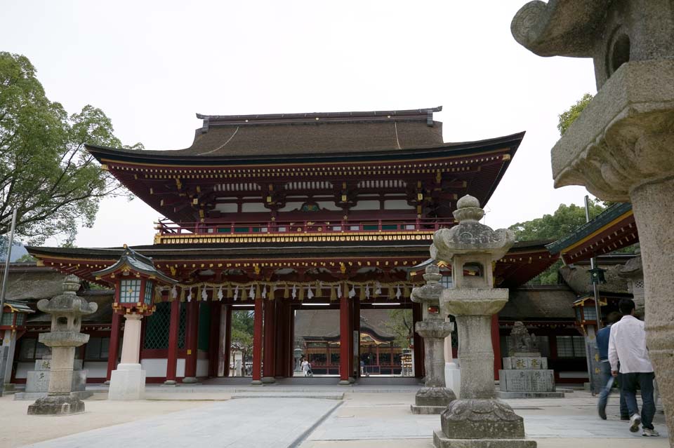 fotografia, materiale, libero il panorama, dipinga, fotografia di scorta,Temma, sacrario di Dazaifu, Michizane Sugawara, prenda a sassate cesto di lanterna, Sacrario scintoista, Decorazione