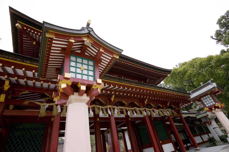 Foto, materiell, befreit, Landschaft, Bild, hat Foto auf Lager,Temma, Dazaifu-Schrein, Michizane Sugawara, steinigen Sie Laternenkorb, Schintoistischer Schrein, Dekoration