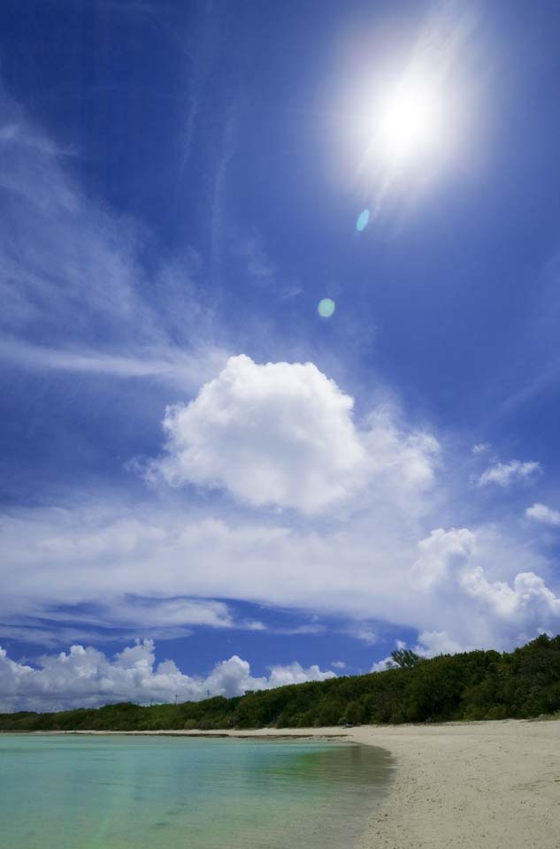 photo,material,free,landscape,picture,stock photo,Creative Commons,A southern country beach, sandy beach, blue sky, beach, cloud