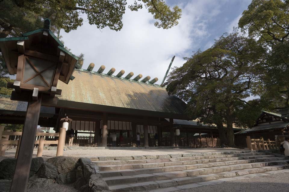 Foto, materiell, befreit, Landschaft, Bild, hat Foto auf Lager,Atsuta-jingu-Schrein, Schintoistischer Schrein, Gebet, Schintoismus, Religion