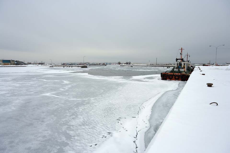 Foto, materiell, befreit, Landschaft, Bild, hat Foto auf Lager,Der Hafen, der friert, Treibeneis, Eis, Hafen, Schiff