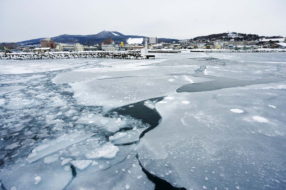 photo,material,free,landscape,picture,stock photo,Creative Commons,A port of freezing, Drift ice, Ice, port, The sea