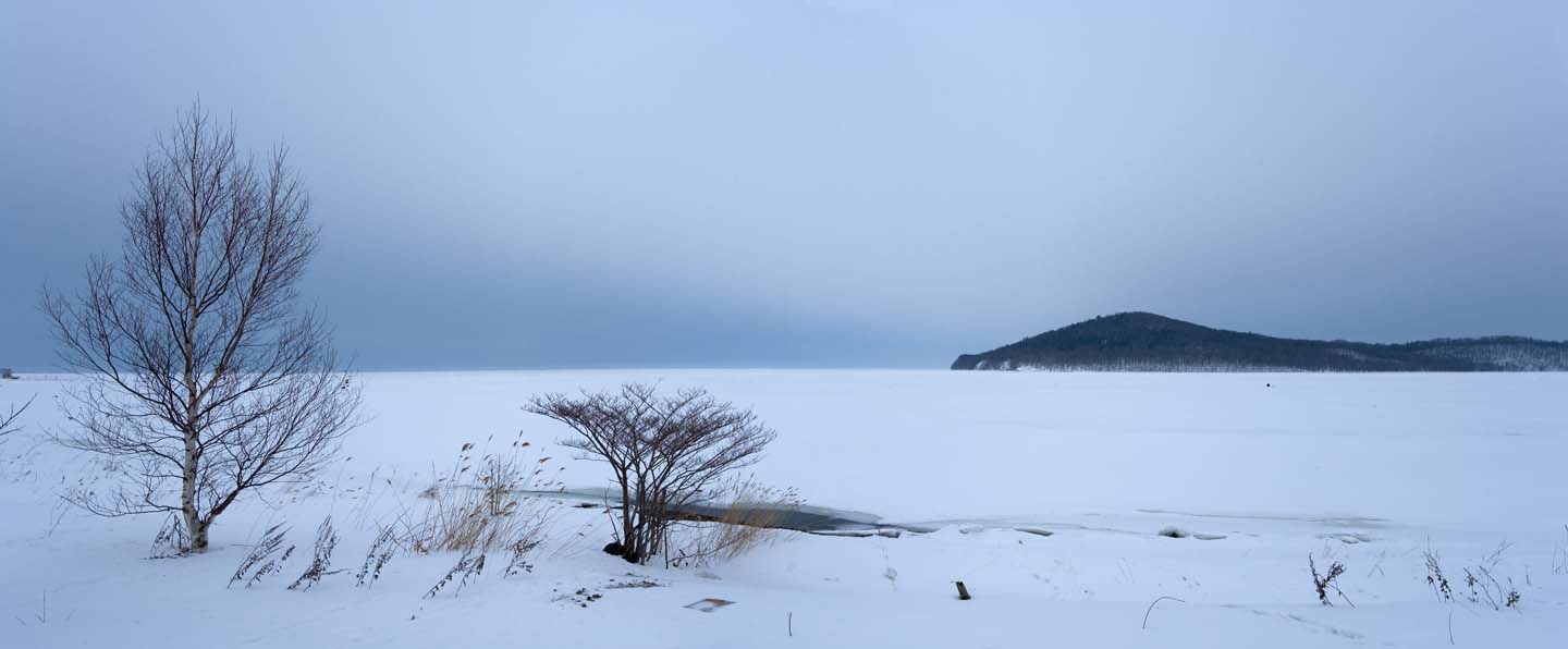 ゆんフリー写真素材集 No 3346 サロマ湖の冬 日本 北海道