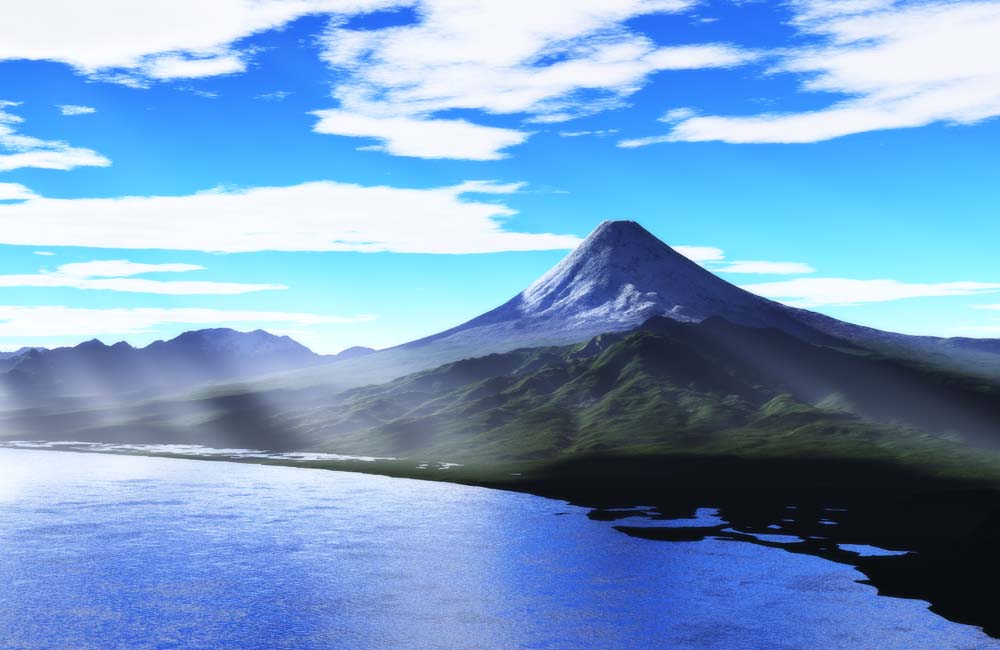 fotografia, materiale, libero il panorama, dipinga, fotografia di scorta,5,000m Mt. Fuji, asta di luce, nube, Fuji, Il mare