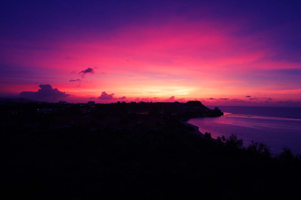 fotografia, materiale, libero il panorama, dipinga, fotografia di scorta,Crepuscolo della Guam, isola meridionale, ricorso, Alla buio, nube
