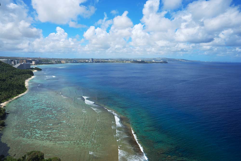 foto,tela,gratis,paisaje,fotografa,idea,Color azul de golfo de Tumon, Isla de sur, Centro vacacional, Tropical, Arrecife de coral