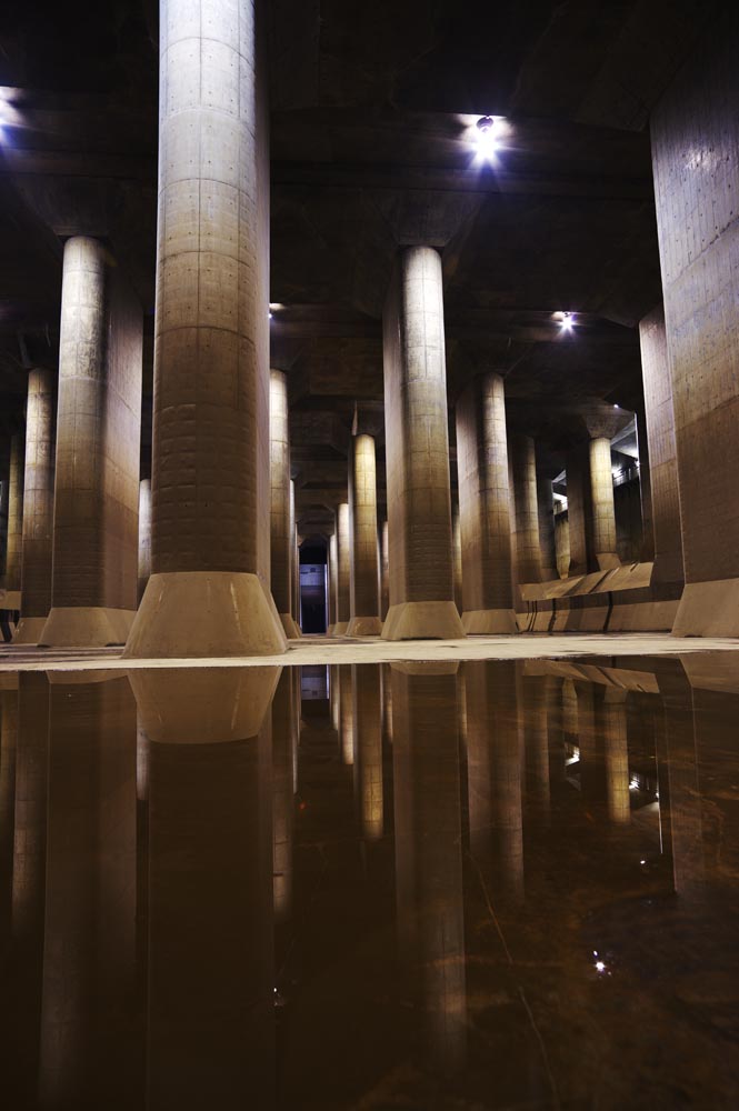 Foto, materiell, befreit, Landschaft, Bild, hat Foto auf Lager,Ein riesiger unterirdischer Schrein, Beton, Pfeiler, Reservoir, Kellergeschoss