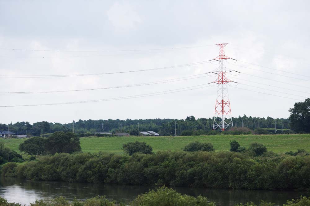 photo,material,free,landscape,picture,stock photo,Creative Commons,Memory of Kasukabe, High-voltage line, river, steel tower, 