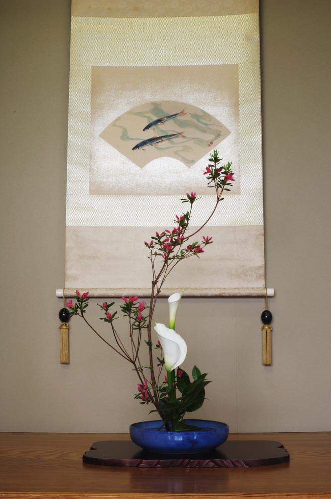 photo,material,free,landscape,picture,stock photo,Creative Commons,A tokonoma, Flower arrangement, , , hanging scroll