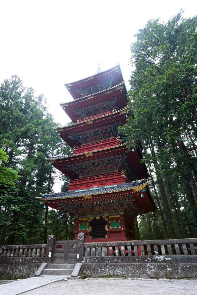 fotografia, material, livra, ajardine, imagine, proveja fotografia,Cinco pagode de Storeyed de santurio de Tosho-gu, Santurio de Tosho-gu, Cinco pagode de Storeyed, Eu sou vermelho de cinbrio, herana mundial