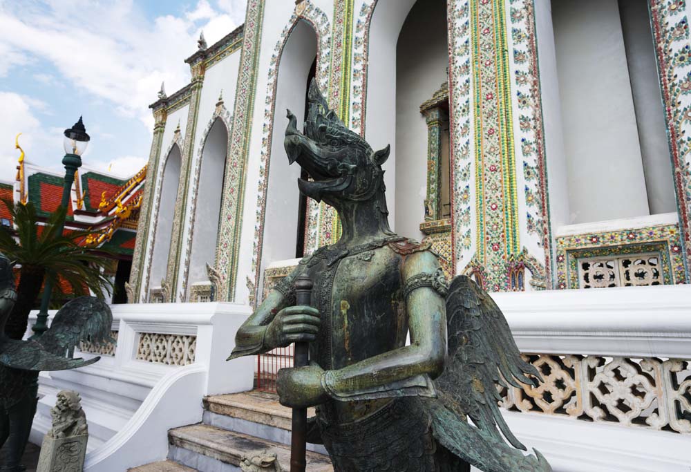 Foto, materiell, befreit, Landschaft, Bild, hat Foto auf Lager,Eine thailndische Htergottheit, Gold, Buddha, Tempel vom smaragdgrnen Buddha, Besichtigung