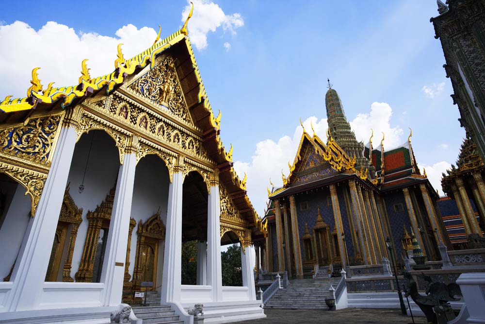 Foto, materieel, vrij, landschap, schilderstuk, bevoorraden foto,Tempel van de Emerald Buddha, Goud, Boeddha, Tempel van de Smaragd Boeddha, Bezoekende touristenplaats