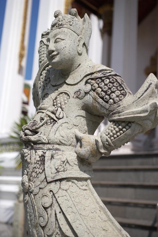 photo,material,free,landscape,picture,stock photo,Creative Commons,A stone statue of Wat Suthat, temple, Buddhist image, stone statue, Bangkok