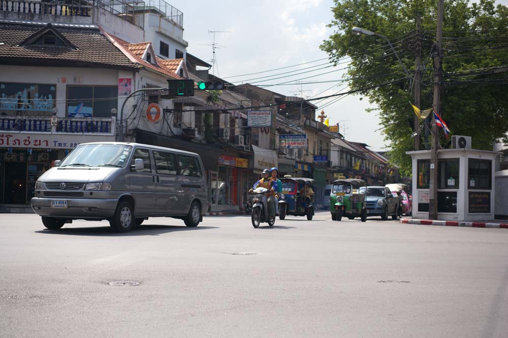 fotografia, material, livra, ajardine, imagine, proveja fotografia,Um cruzamento de Bangkok, carro, motocicleta, sinal, cruzando