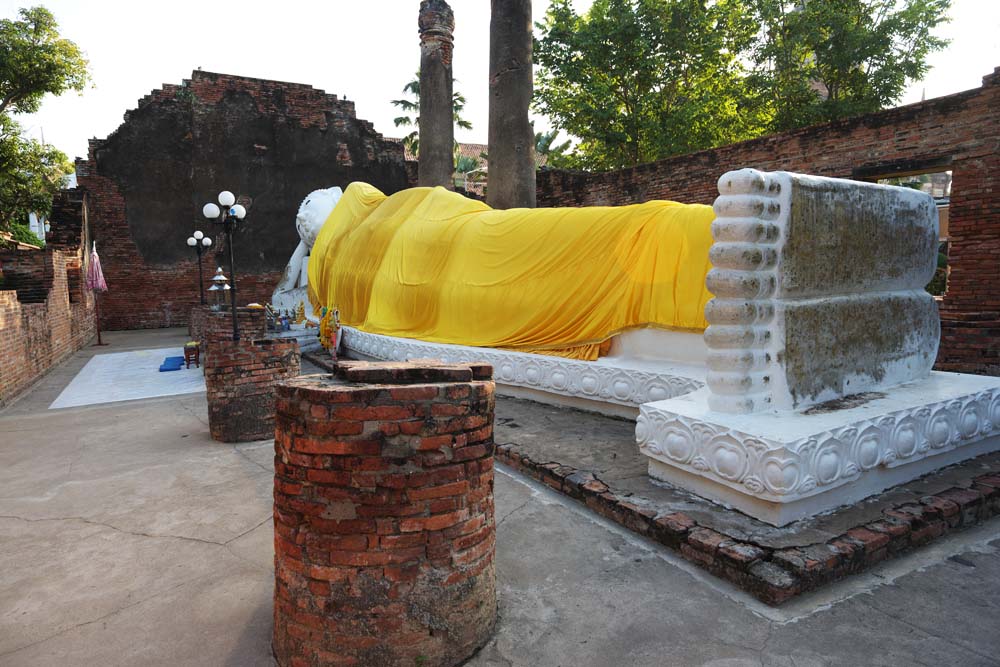 photo, la matire, libre, amnage, dcrivez, photo de la rserve,Mort de Bouddha Bouddha d'Ayutthaya, Image bouddhiste, Bouddha menteur, Mort de Bouddha Bouddha, Ayutthaya reste