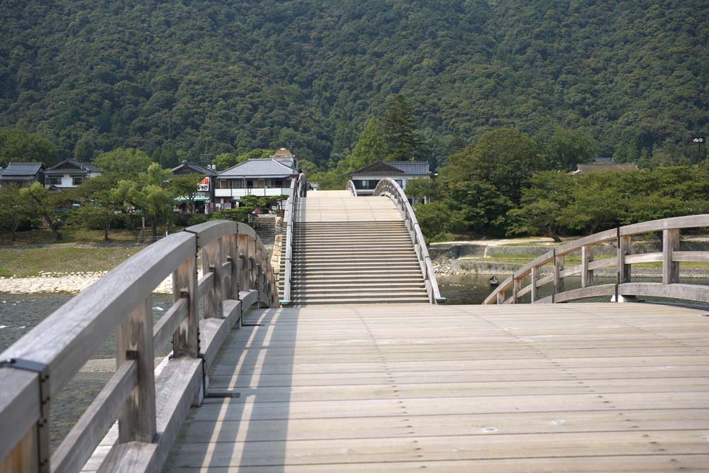 Foto, materiell, befreit, Landschaft, Bild, hat Foto auf Lager,Kintai-kyo-Brcke, Kintai-kyo-Brcke, bemerkte Stelle, das Besichtigen von Stelle, Brcke