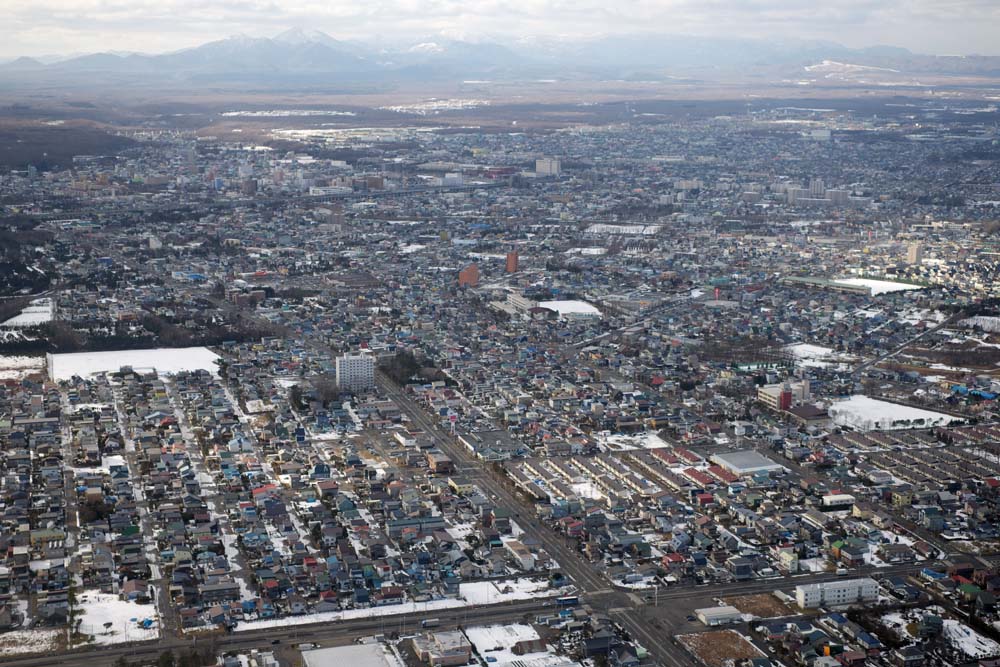 fotografia, materiale, libero il panorama, dipinga, fotografia di scorta,Il cielo di Chitose-shi, costruendo, casa, strada, Pianificazione urbana