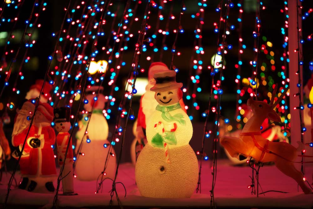 Foto, materieel, vrij, landschap, schilderstuk, bevoorraden foto,Een sneeuwpop van een glimlach, X'mas, Illumineringen, Maak, Ik ben prachtig