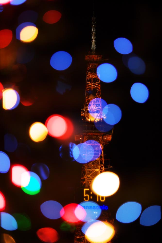 Foto, materieel, vrij, landschap, schilderstuk, bevoorraden foto,De tv toren waar ontsteken dalingen, X'mas, Illumineringen, Maak, Ik ben prachtig