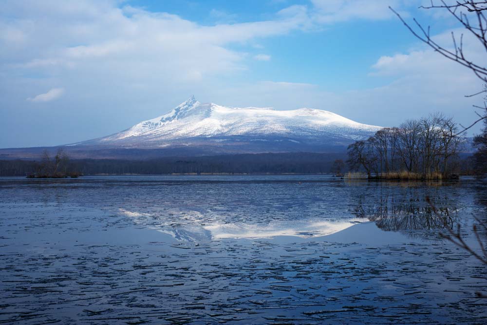 photo, la matire, libre, amnage, dcrivez, photo de la rserve,Onumakoen hivernent scne, , lac, Lac Onuma, ciel bleu