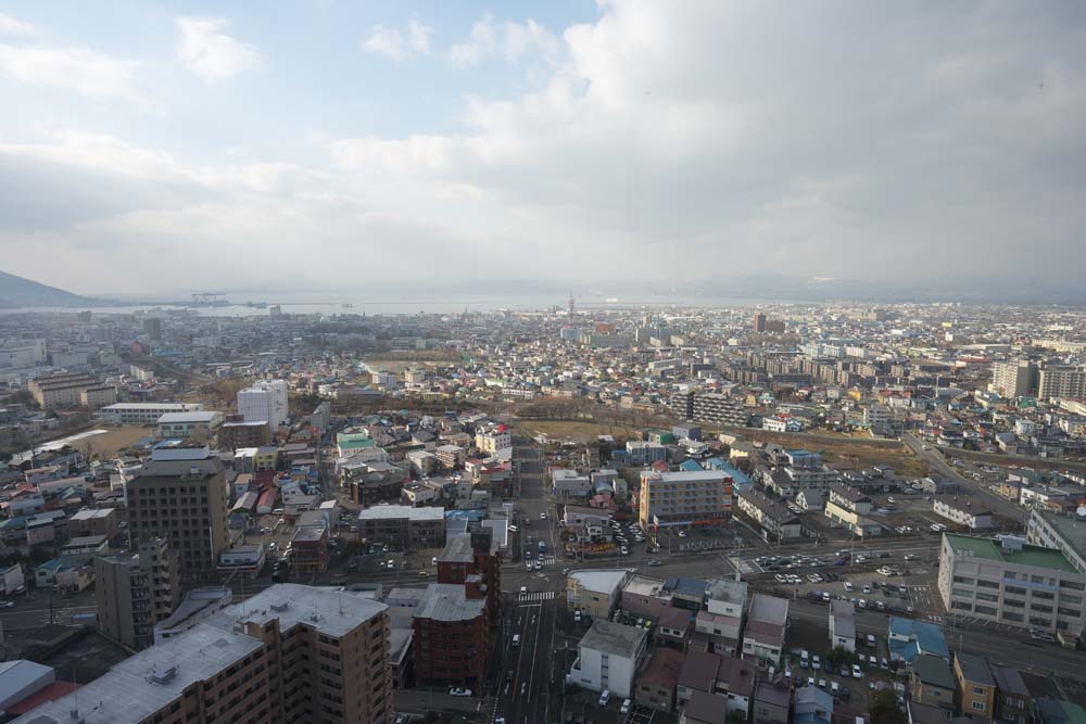 photo,material,free,landscape,picture,stock photo,Creative Commons,Hakodate-shi sweep of the eye, port, cloud, town area, port town