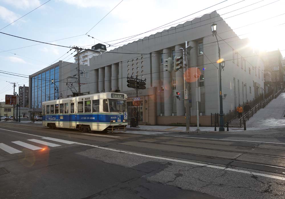 photo, la matire, libre, amnage, dcrivez, photo de la rserve,Un tramway de Hakodate, tramway, , Moyens de transport, port