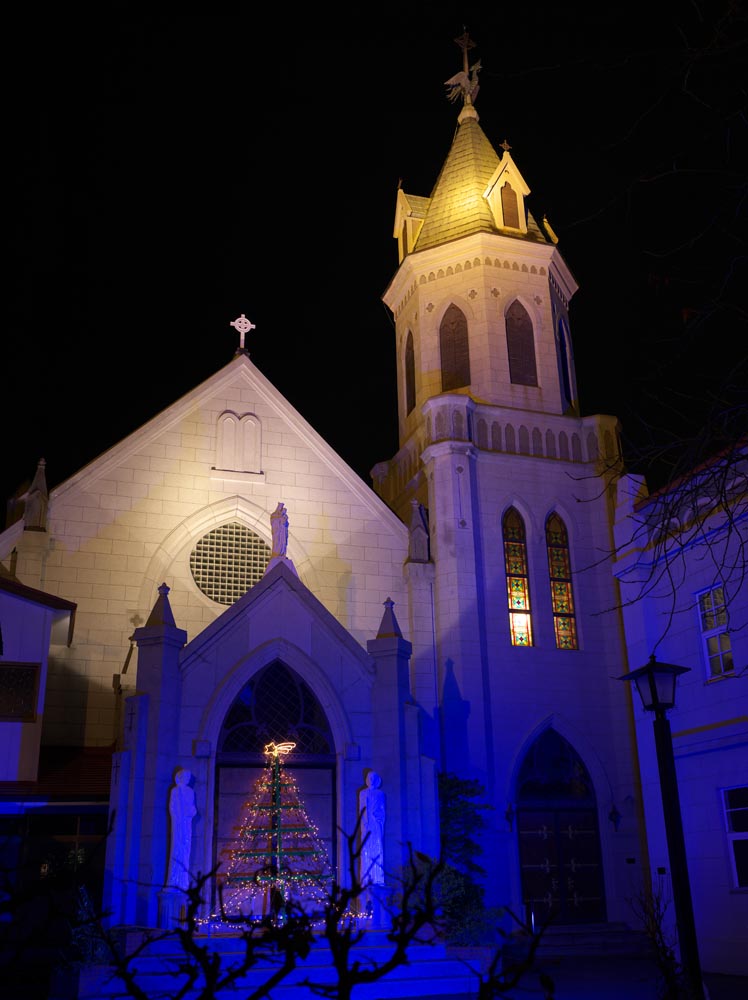 foto,tela,gratis,paisaje,fotografa,idea,Iglesia de Motomachi catlica, Cristianismo, Iglesia, Puerto, Techo rojo