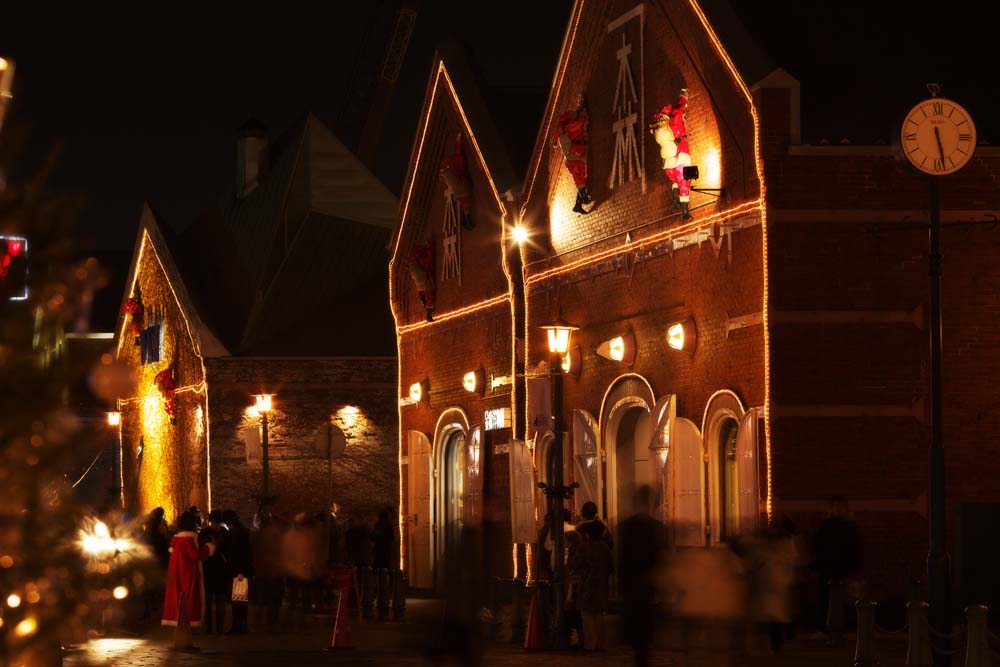 Foto, materieel, vrij, landschap, schilderstuk, bevoorraden foto,Kerst van een rode baksteen magazijn, Rode baksteen, Magazijn, De geschiedenis, Poort