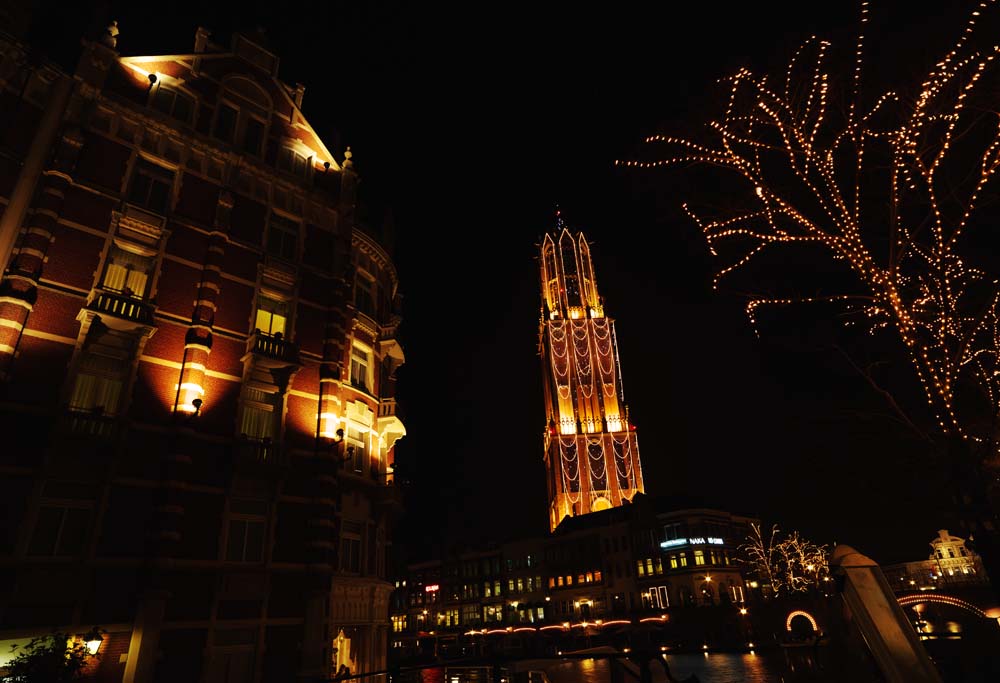 Foto, materieel, vrij, landschap, schilderstuk, bevoorraden foto,Avond Huis Ten Bosch, Kanaal, Illumineringen, Illuminering, Maak