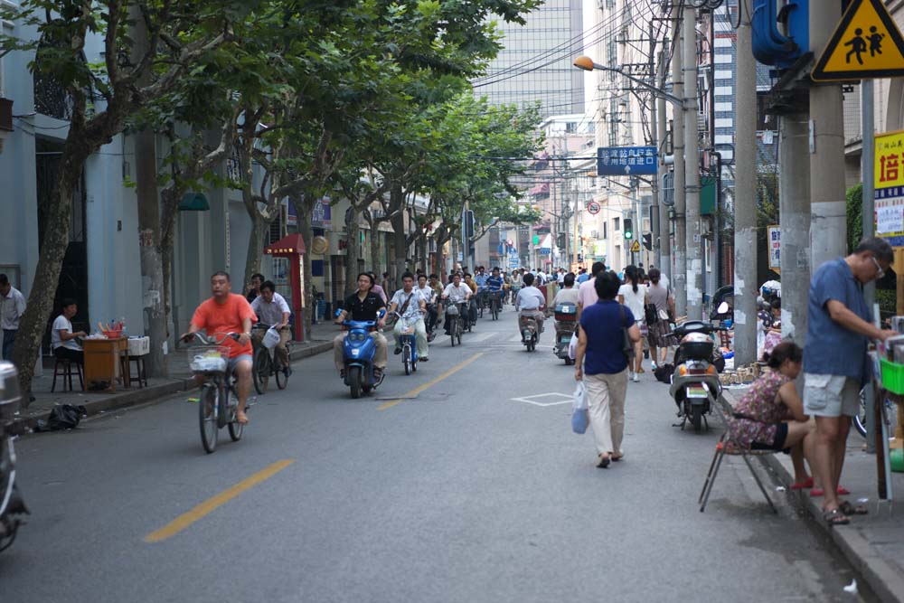 fotografia, materiale, libero il panorama, dipinga, fotografia di scorta,Secondo Sciangai, motocicletta, bicicletta, Asfalto, passante