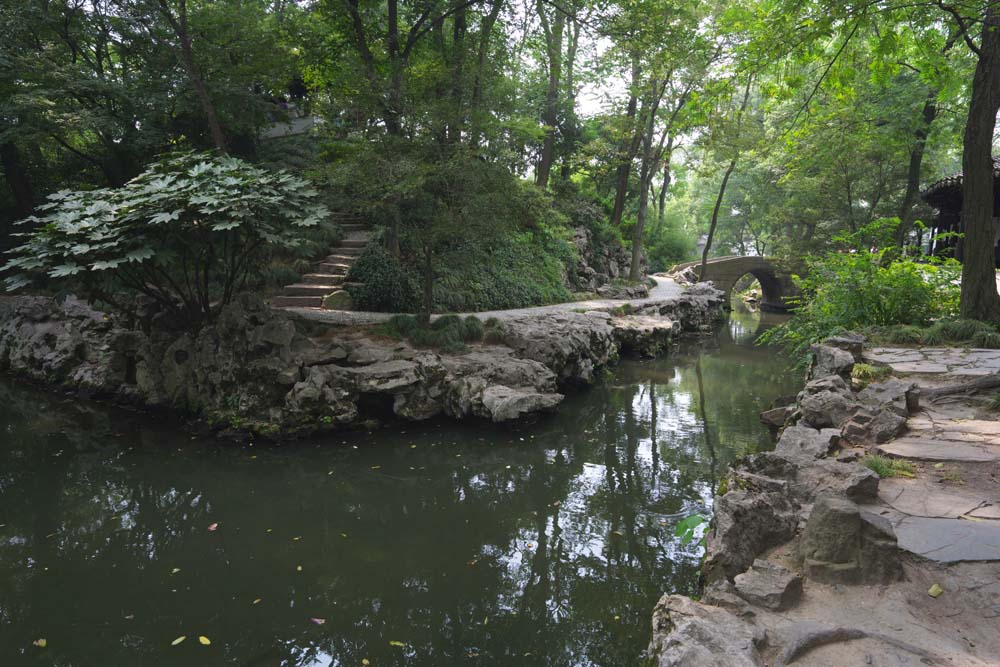 photo, la matire, libre, amnage, dcrivez, photo de la rserve,Une voie navigable de Zhuozhengyuan, voie navigable, pont, patrimoine de l'humanit, jardin