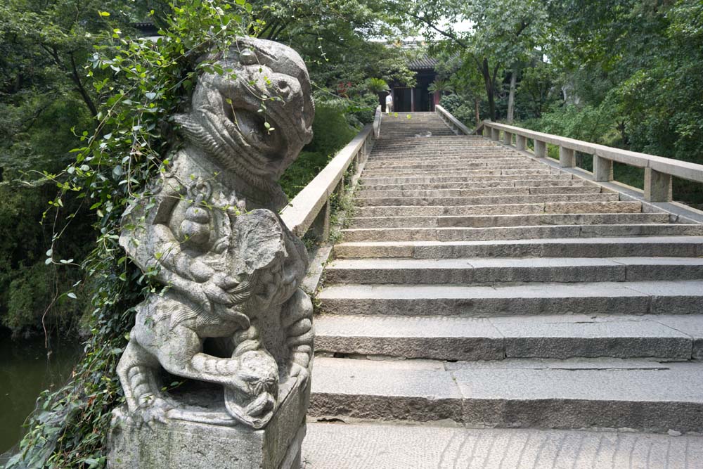 Foto, materiell, befreit, Landschaft, Bild, hat Foto auf Lager,Das Paar von Steinhterhunden von HuQiu, Treppe, Stein, Dekoration, 